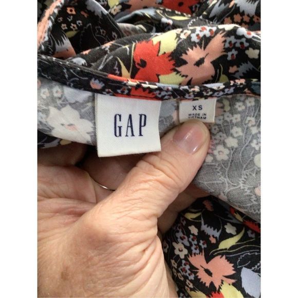 Gap XS Floral Dress Sundress Black Multi Color - Picture 9 of 15